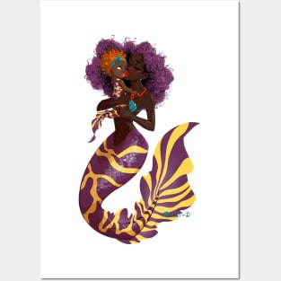 Mommy Daughter Mermaids Posters and Art